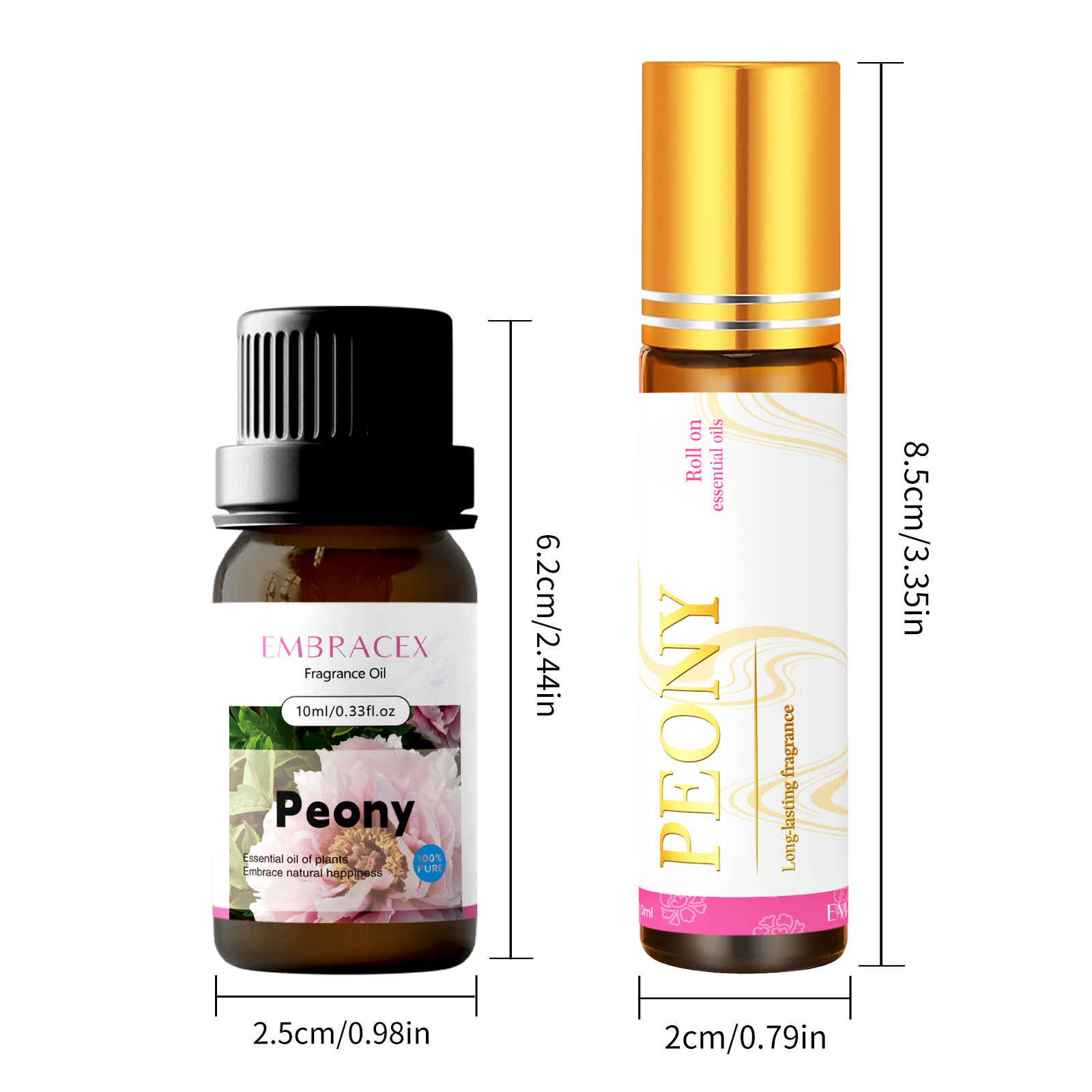 2PC/1PC 10ml 작약 에센셜 오일 롤러, 휴식을 - Sandalwood Perfume Oil 리뷰 및 가격